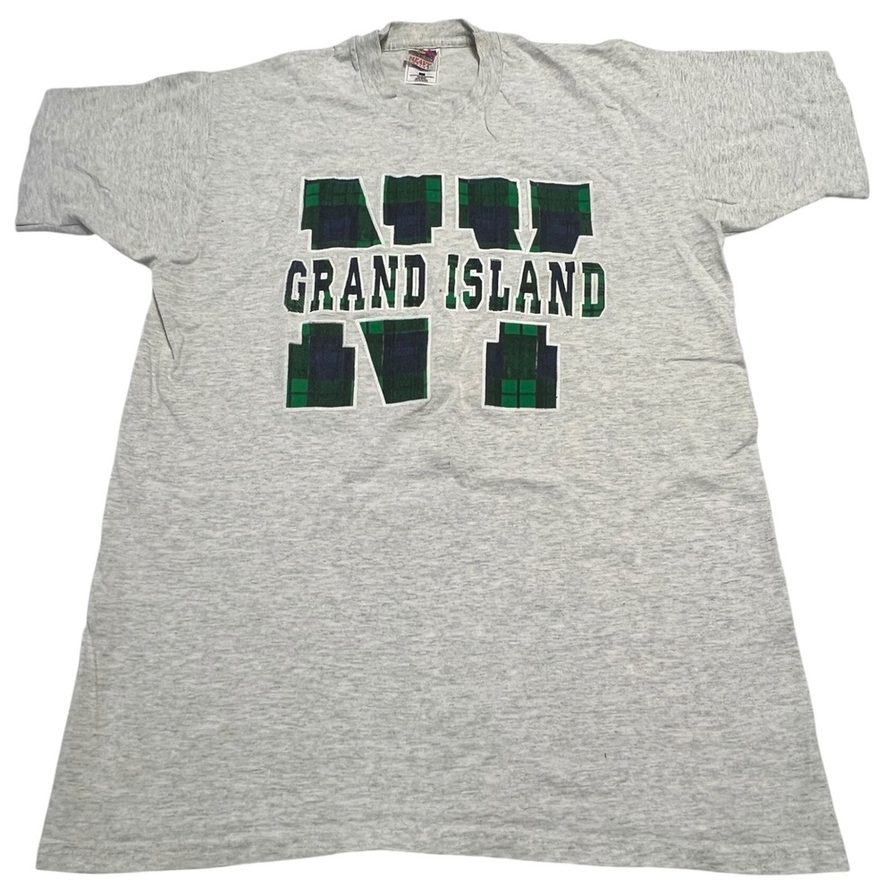 Vintage 90's New York Grand Island Gray Short Sleeve T Shirt Made in USA